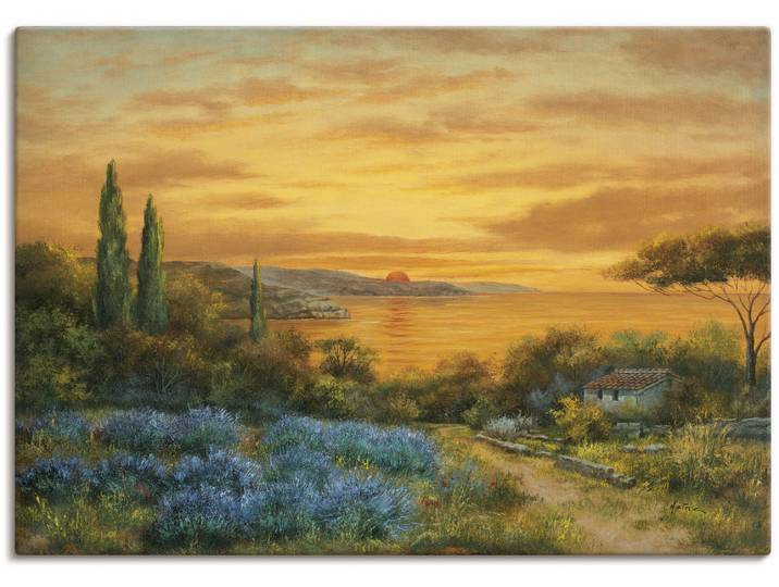 Leinwandbild ARTLAND Toskanabucht , braun (farbe bild(er): braun), B:70cm H:50cm, Bilder, Leinwandbild, auf Holzrahmen gespannt