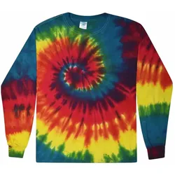 Colortone - Unisex Batik Langarmshirt \Rainbow\" - Rainbow / S"