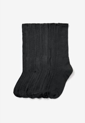 Plus Size Women's 6-Pack Soft Rib Knit Socks by Comfort Choice in Black (Size 1X) Tights