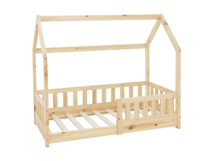KINDERBETT mit Dach 70x140 cm Natur