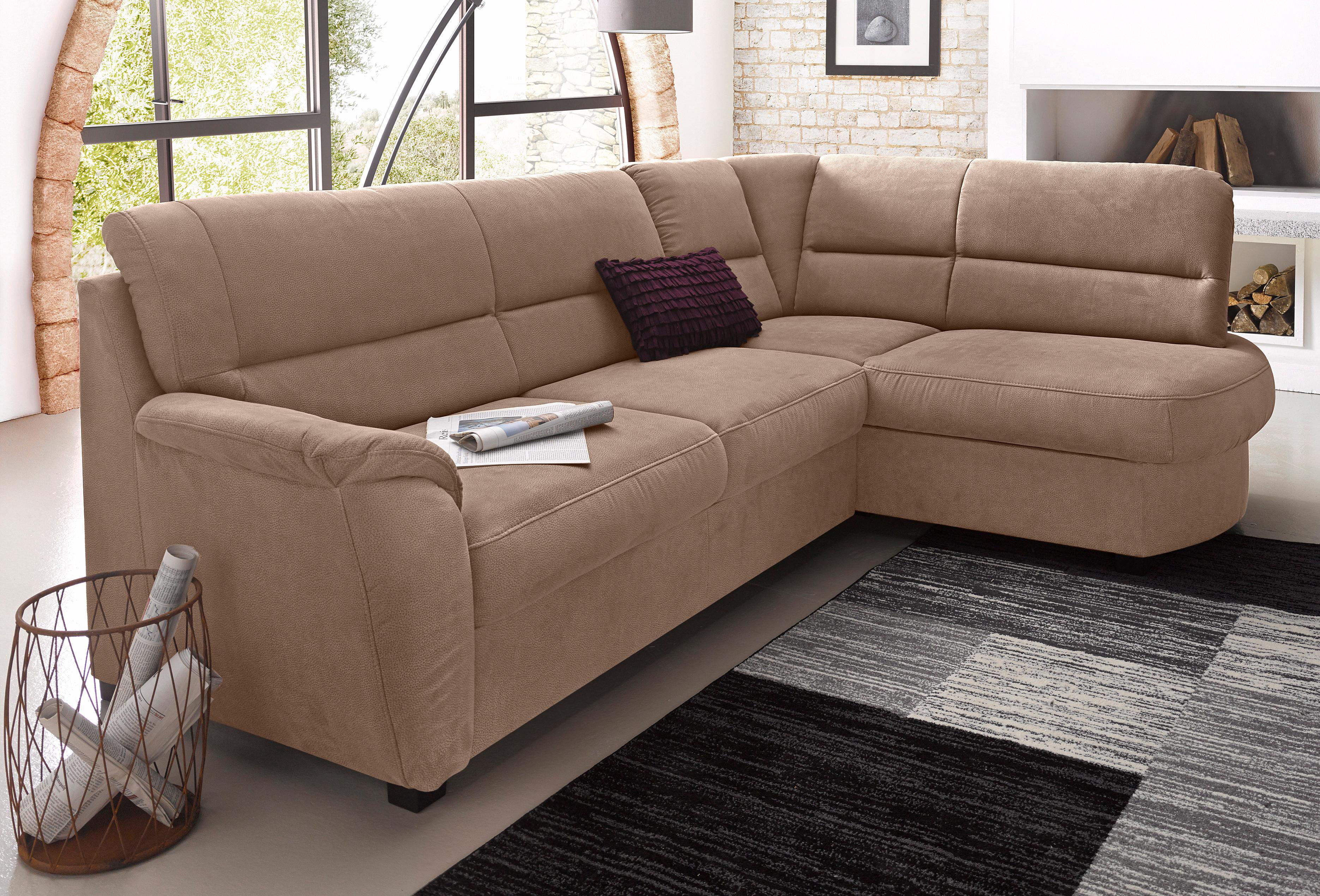 Ecksofa SIT & MORE "Pandora, L-Form, B: 251 cm, Bettfunktion & Bettkasten wählbar", braun, B:251cm H:91cm T:176cm, Luxus-Microfaser ALTARA NUBUCK (100% Polyester);Luxus-Microfaser ALTARA NUBUCK (100% Polyester);Luxus-Microfaser (100% Polyester), Sofas, Ec