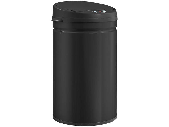 Homcom Mülleimer mit Sensor 30L Edelstahl Automatischer Mülleimer mit Soft-Close-Deckel, Schwarz, Metall, 30.5x51x32 cm, Badaccessoires, Abfalleimer