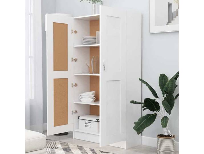 Stable&Durable - Blanc - Bibliothèque Blanc 82 5x30 5x150 cm - bois d'ingénierie - Étagère d'Escalier HS993172932