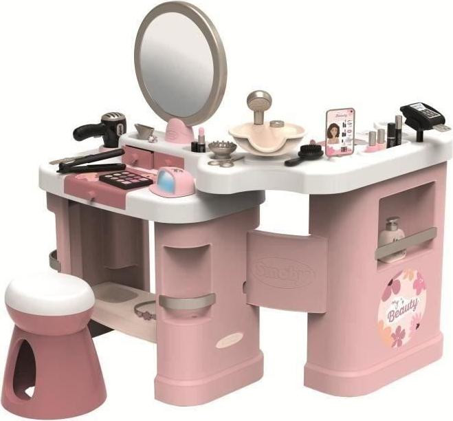 Smoby My Beauty Center 3-in-1 Kapsalon, Nagelsalon en Make-uptafel met 26 Accessoires