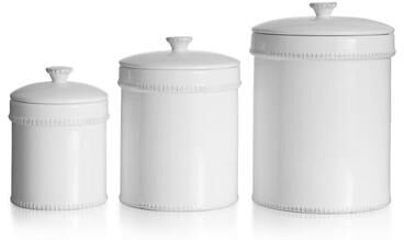American Atelier Bianca Dash White 3-piece Canister Set