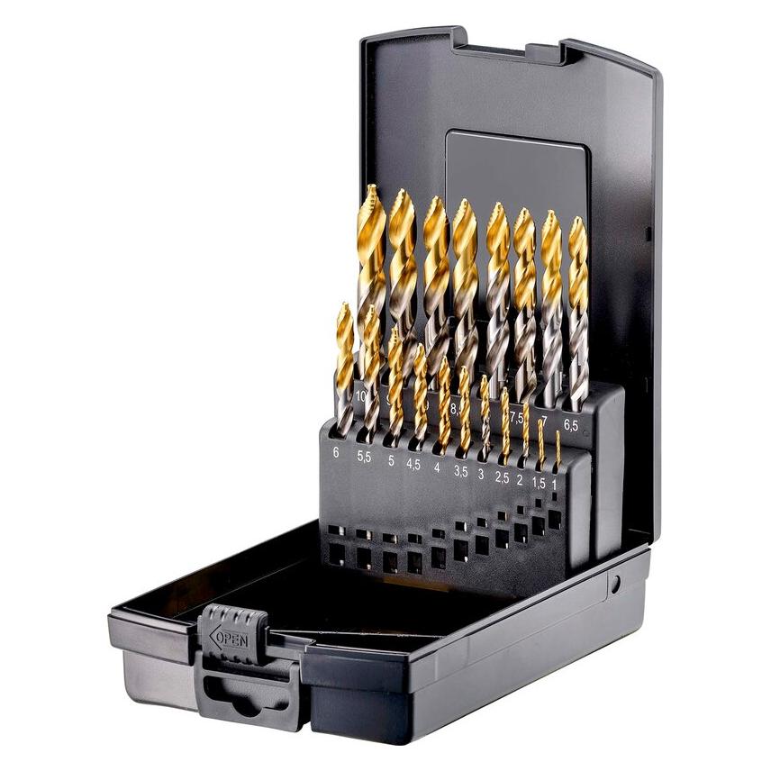 Pro-Fit Spiralbohrerset HSS-G mit TIN-Stufenspitze (1-10 Millimeter) (FT70006)