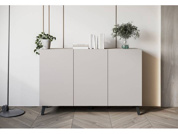 Sideboard HOME AFFAIRE SIDEBOARD PHUKET II, Stilvolle, grifflose Kommode, Breite 120cm , beige (kashmir), B:120cm H:39cm T:39cm, Sideboards, Sideboard, Mit 6 Fächern und höhenverstellbaren Einlegeböden