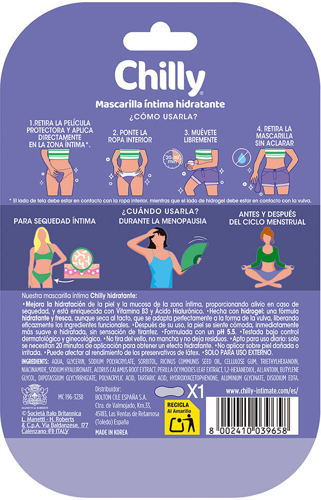 Chilly Hidratante mascarilla íntima 1 u