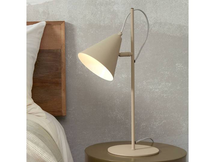 IT´S ABOUT ROMI Tischlampe Lisbon, creme / amber, für Schlafzimmer, Metall, Modern, Tischlampe