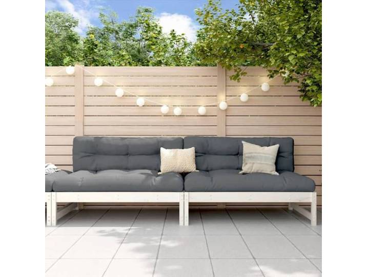 Mobilier de Terrasse - BONNIE - Canapés centraux de jardin - 2pcs blanc 120x80 cm bois pin massif - 120 x 84 x 70cm LLDS1756946