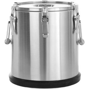Hendi Thermobehälter Profi Line 710111, Edelstahl, hält 6 h warm, silber, auslaufsicher, 15 Liter