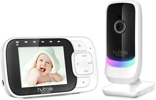 Hubble Connected Hubble Nursery View Glow 2.8 Inch Video Baby Monitor White