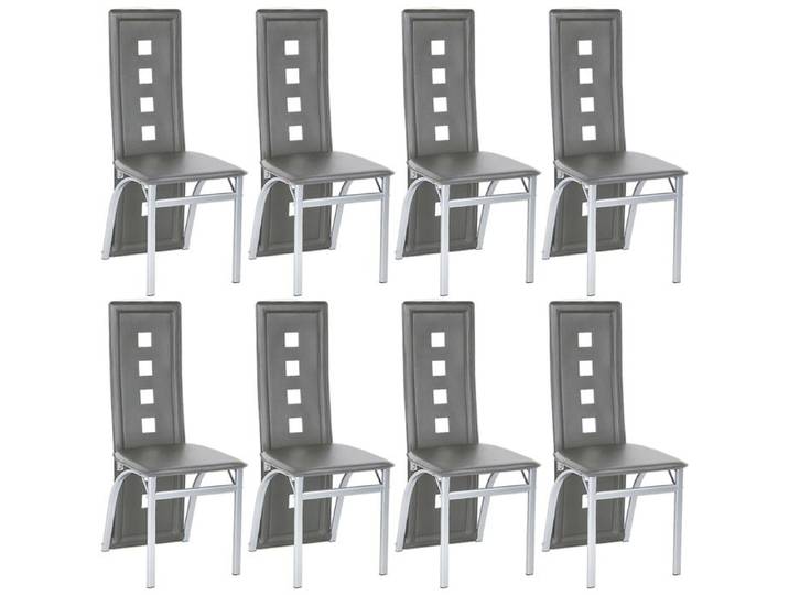Lot de 8 chaises de salle à manger meubles de cuisine chaises ergonomiques gris QUIIENCLEE