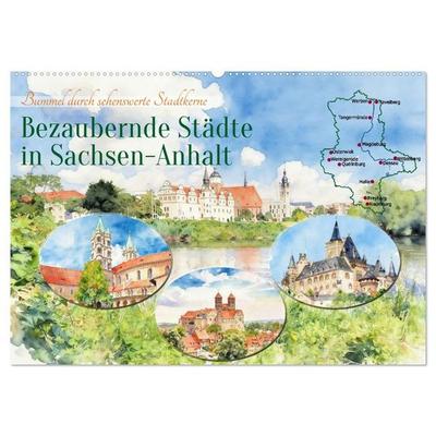 Bezaubernde Städte in Sachsen-Anhalt (Wandkalender 2027 DIN A2 quer), CALVENDO Monatskalender