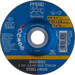 PFERD TOOLS DUODISC Trenn-/Schleifscheiben PSF DUO STEELOX für Stahl/VA - 62012620