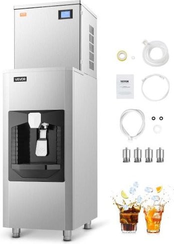 Vevor Commerciële ijsmachine met digitaal display en ijskop, zilver, roestvrij staal