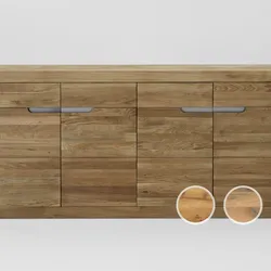 Massivholz »Basel« Sideboard II Wildeiche bianco