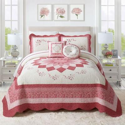 Peking Handicraft/Bedding Caroline Bedspread Red, Full / Double, Red
