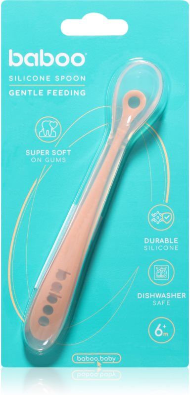 Baboo Silicone Spoon cuillère Peachy Keen 6m+ 1 pcs