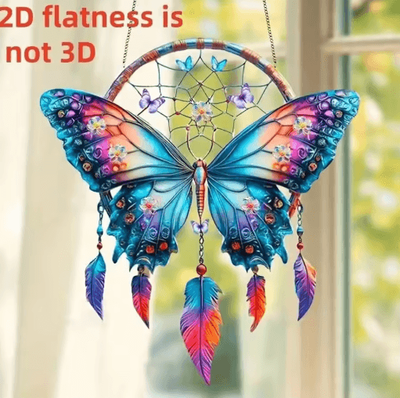 Inspire Picks Shimmering Butterfly Feather Pendant Elegant Butterfly Wall Hanging For Home Decor a