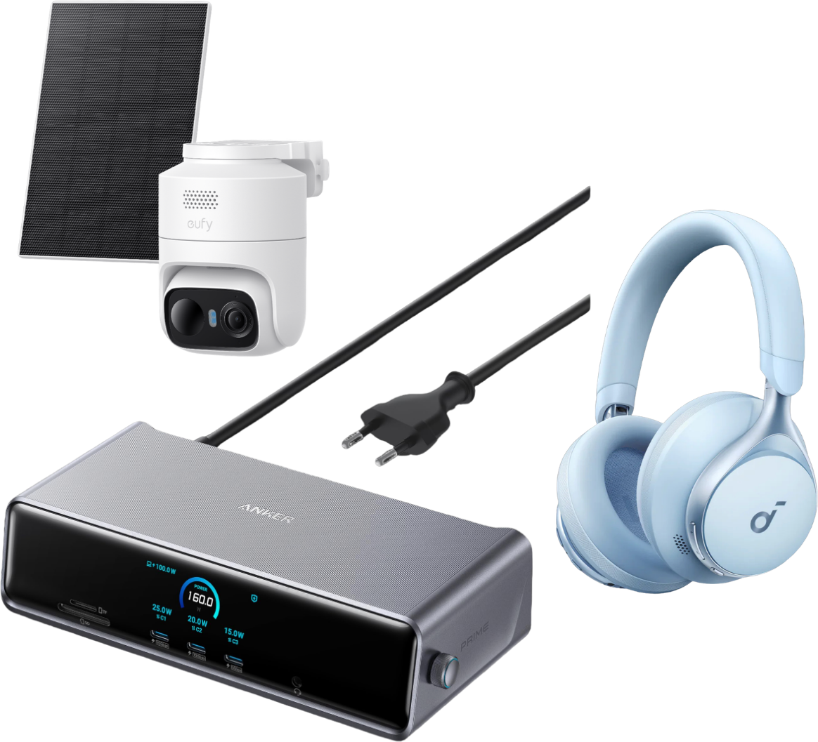 Anker Prime Docking Station (14-in-1, Dreifach-Display, MST) und eufyCam C37  und Space One