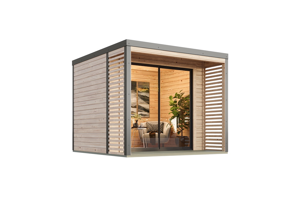 KARIBUHOLZT GH Saturn A natur 273x273x227 m.Fußboden graualuminium 16988339