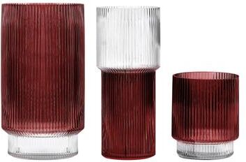 SAFAVIEH Zinc Fluted 11.13-Inch Glass Vase Set of 3, Modern Home Decor - Set of 3