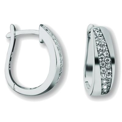 Paar Creolen ONE ELEMENT "Zirkonia Ohrringe Creolen aus 925 Silber", silber, Ohrringe, Damen, Damen,mit Zirkonia, Silber 925 (Sterlingsilber), Ausdruck von Individualität – dezent, bedeutungsvoll, nah am Herzen