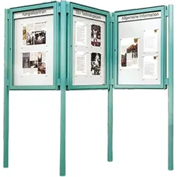 Aluvitrine Modell W6 mit Klettenstoff
