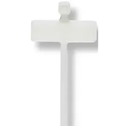 Kabelbinder mit Beschriftungsfeld (25x8mm), 2,5 x 100mm, 100 Stück - Farbe: natur