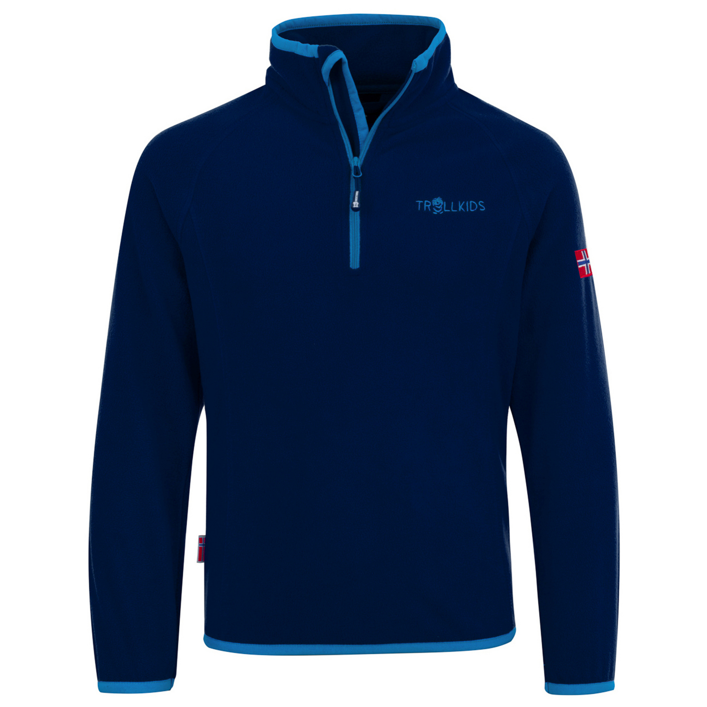 Trollkids Nordland Half Zip Kinder Pullover blau Größe 140 Camping Atmungsaktiv