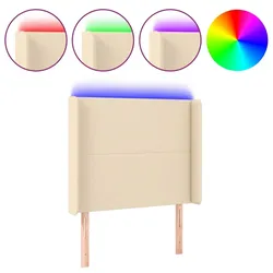 vidaXL LED Kopfteil Creme 83x16x118/128 cm Stoff