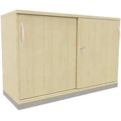 fm Büromöbel Schiebetürenschrank »Fastline« 120 cm breit 2 OH königsahorn, 120x78.1x44.2 cm
