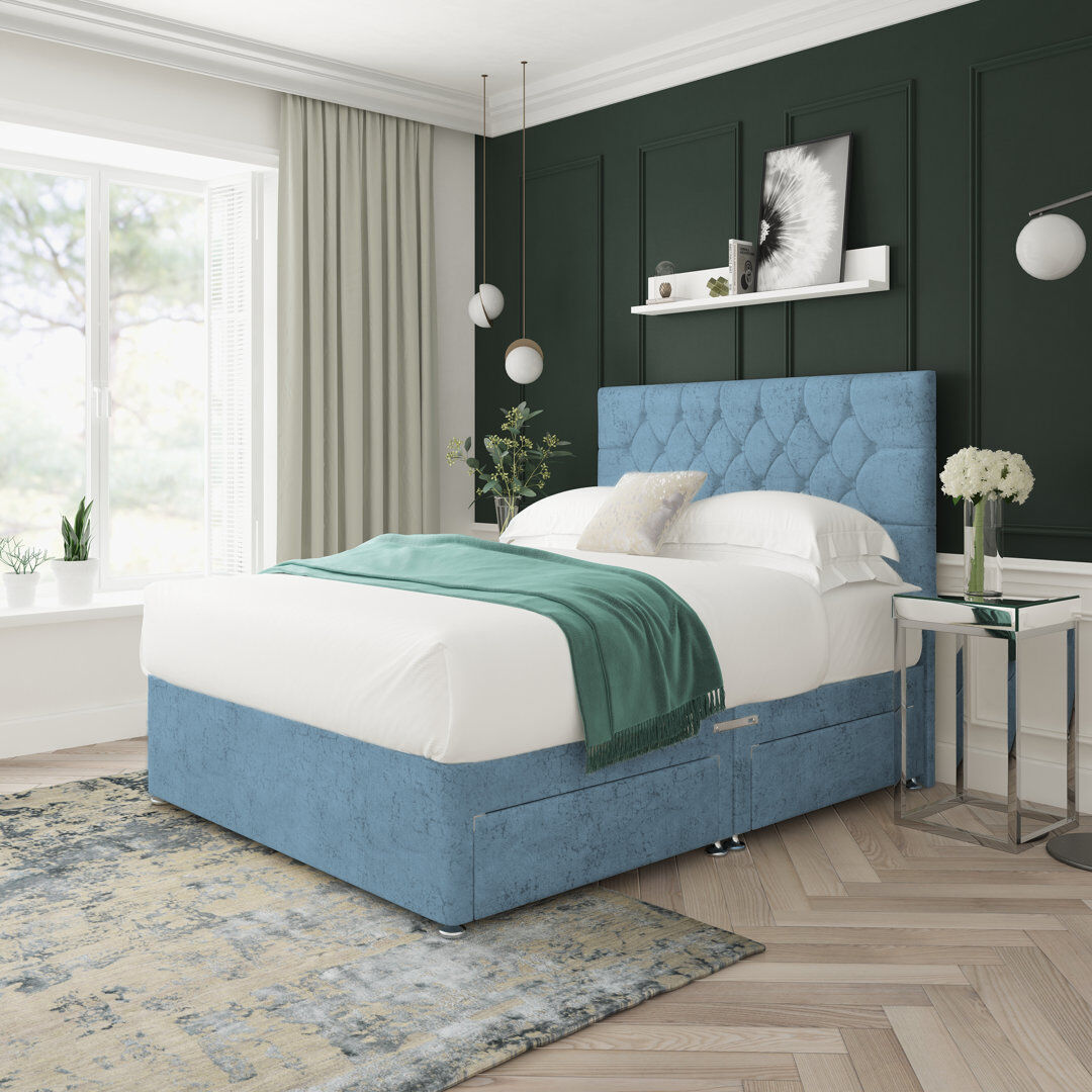 17 Stories Upholstered Bed Ocean Kingsize (5')