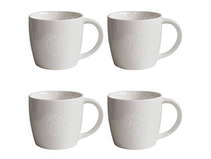STARBUCKS Grande Fore Here Series Stielgläser, Weiß, 4 Stück, groß, 473 ml