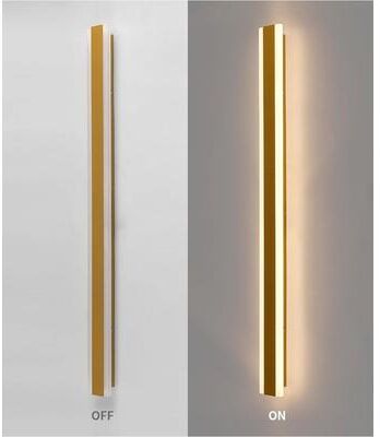 Uplifted Goods Modern Outdoor Wall Sconce Lighting gold cool White No Rc 60x8 Cm