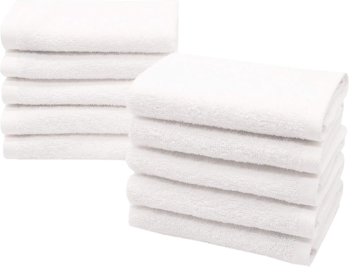 Set van witte washandjes voor baby's, 30 x 30 cm