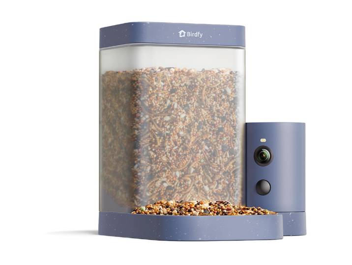 Vogelhaus mit Kamera 60 fps 1080p , blau, B:15,7cm H:19,9cm T:17,7cm, Tierhäuser, Vogelhaus, Smartes Vogelhaus mit HD Kamera mit AI Erkennung