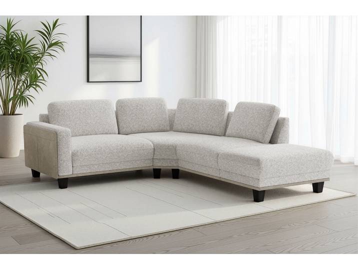 Ecksofa SIT & MORE Concept , beige (ivory), B:223cm H:84cm T:251cm, 100% Polyester, Sofas, Ecksofa, Modernes Sofa in drei Fußfarben zur Auswahl