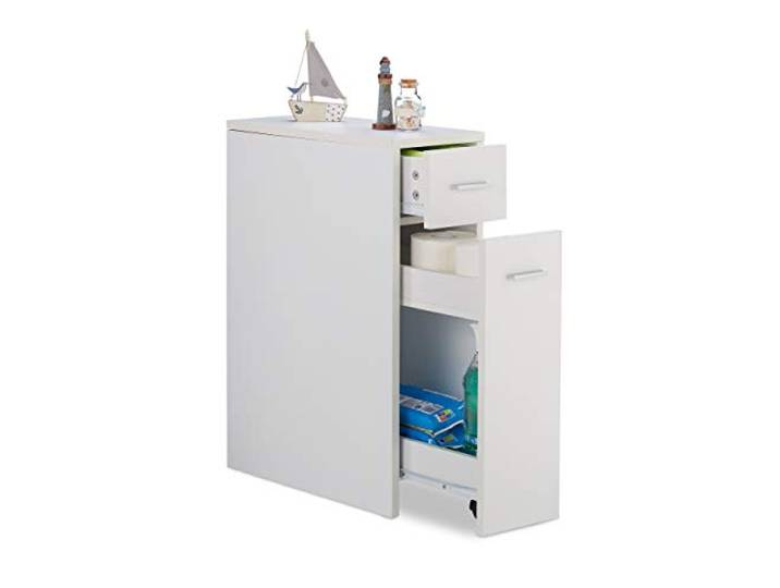 Relaxdays Armoire de Niche\, 2 tiroirs\, pour Le Bain\, Cuisine\, Salon\, Petit Meuble Peu encombrant\,HlP 61\,5X 20x 45cm