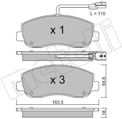 Metelli Bremsbelagsatz, Scheibenbremse 22-0898-0 Für Opel Nissan Renault Trucks