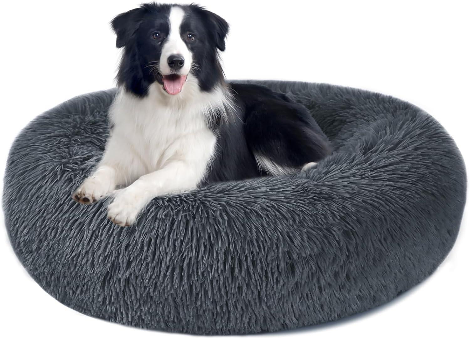 Rond pluche hondenbed en kattenbed voor huisdieren