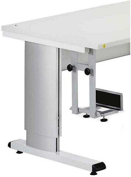 PC-Halter, verstellbar, pulverbeschichtet, lichtgrau Treston