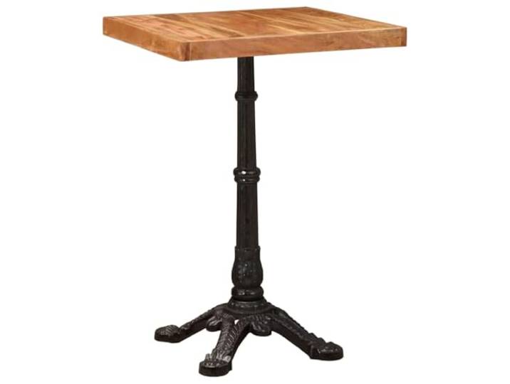 Bistrotisch 50 x 50 x 76 cm Massivholz Akazie Braun Quadratisch Massivholz Akazie, Gusseisen Rahmen und Beine, quadratische Tischplatte, braunes Finish, Innenbereich, Esszimmer, Küche