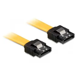 DELOCK SATA Kabel gelb 0.3m mit Metall, gerade/gerade
