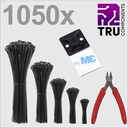 TRU COMPONENTS TC-13377620 T24CA116 Kabelbinder Schwarz UV-stabilisiert 1050 St.