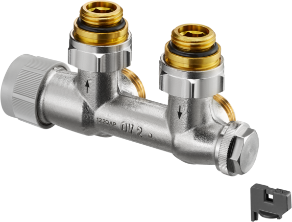 Oventrop Raccord de raccordement Multiblock TQ 1184074 raccord à deux tuyaux, d'angle, pour Radiateurs G 2000 / 2 IG