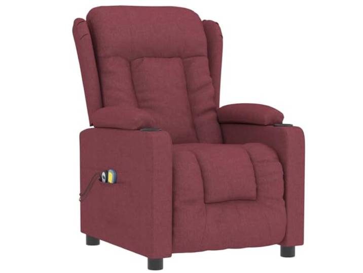 vidaXL Massagesessel Elektrisch Weinrot Stoff