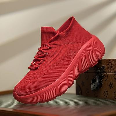 Rote Herren-Sneaker mit hohem Schaft – modisch und strapazierfähig, ideal als Weihnachtsgeschenk und für die Freizeit.