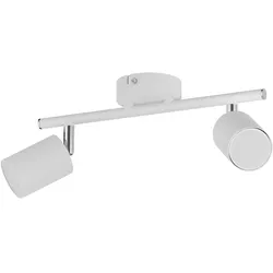 ledscom.de Deckenstrahler WAIKA, zweiflammig, weiß, matt + GU10 LED Lampen 3-Stufen Dimmen: je max. je 500lm warmweiß
